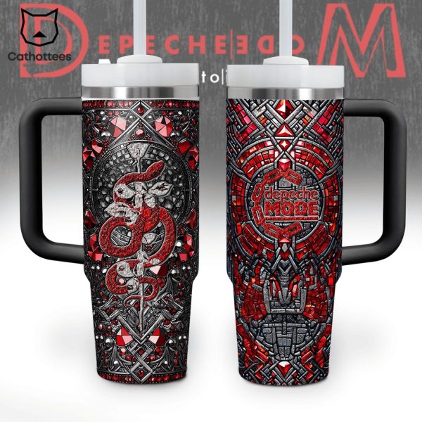 Depeche Mode Design Tumbler With Handle And Straw