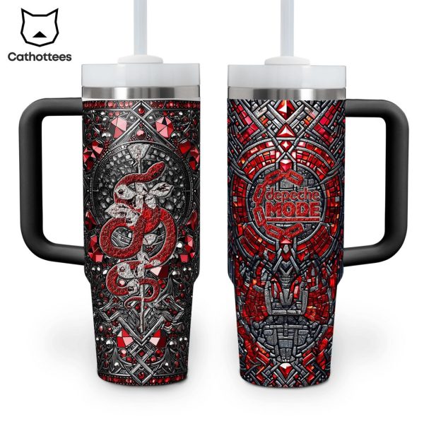 Depeche Mode Design Tumbler With Handle And Straw