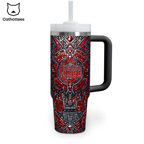 Depeche Mode Design Tumbler With Handle And Straw