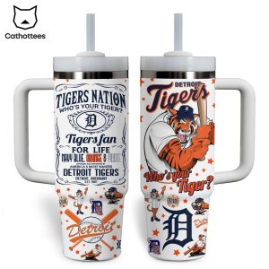 Detroit Tigers Who Your Tigers Tumbler With Handle And Straw