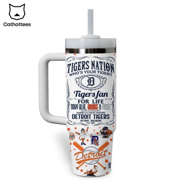 Detroit Tigers Who Your Tigers Tumbler With Handle And Straw