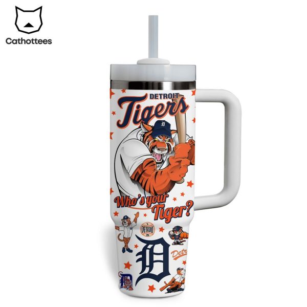 Detroit Tigers Who Your Tigers Tumbler With Handle And Straw