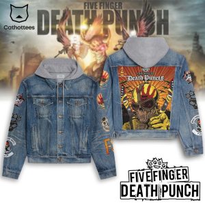 Five Finger Death Punch Design Hooded Denim Jacket