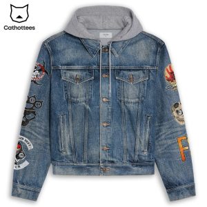 Five Finger Death Punch Design Hooded Denim Jacket