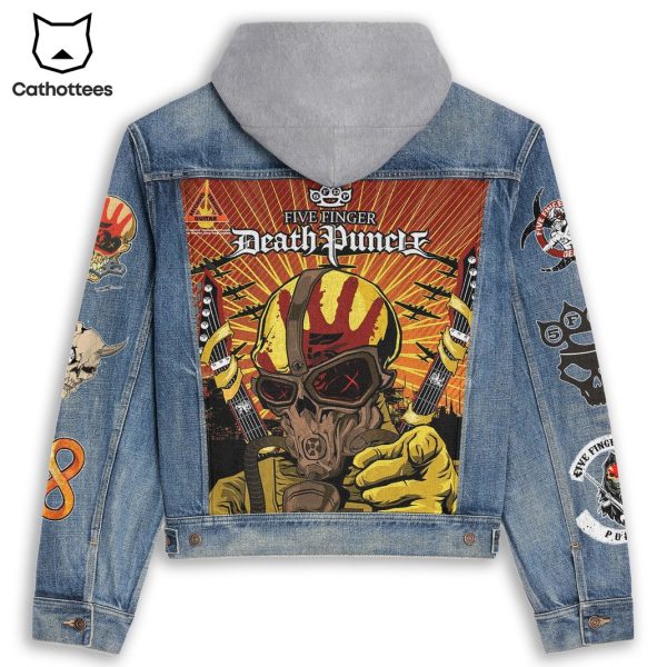 Five Finger Death Punch Design Hooded Denim Jacket