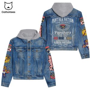 Florida Panthers Nation Time To Hunt Hooded Denim Jacket