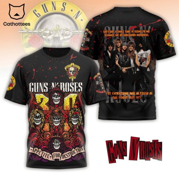 Guns Roses Appetite For Destruction 3D T-Shirt