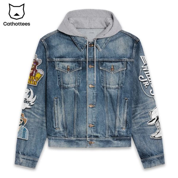 Hank Williams Jr – Mind Your Own Business Hooded Denim Jacket