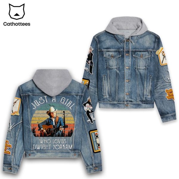 Just A Girl Who Loves Dwight Yoakam Hooded Denim Jacket