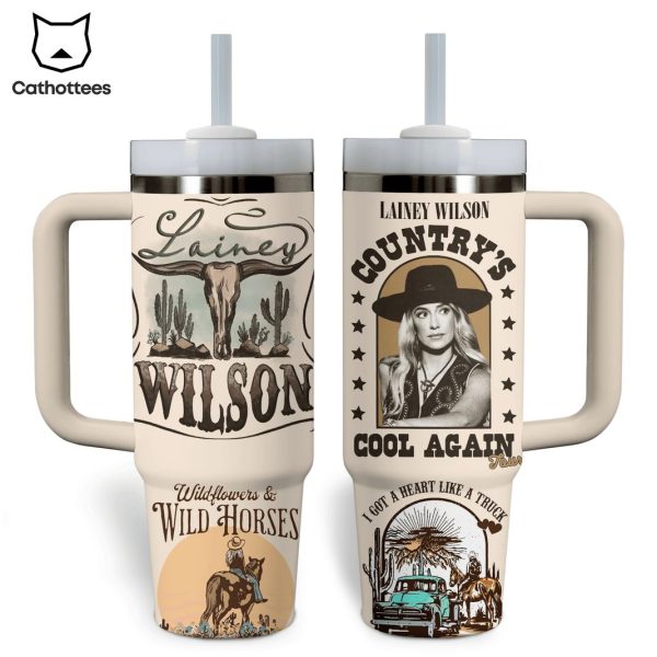 Lainey Wilson Countrys Cool Again Tumbler With Handle And Straw