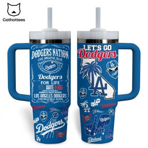 Let Go Los Angeles Dodgers Tumbler With Handle And Straw