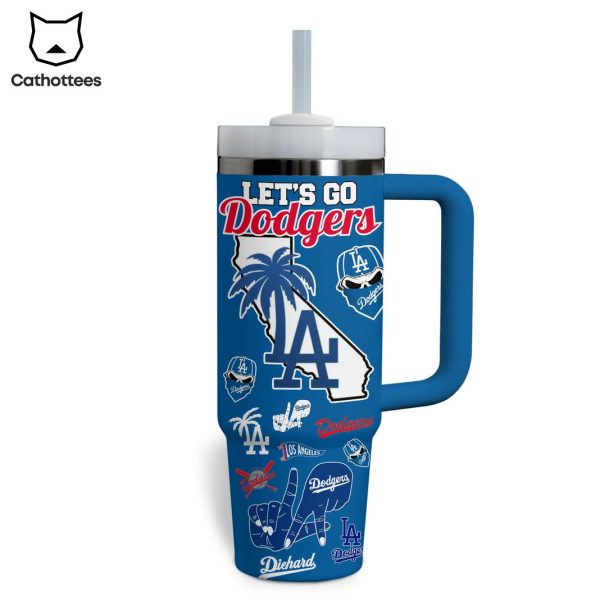 Let Go Los Angeles Dodgers Tumbler With Handle And Straw