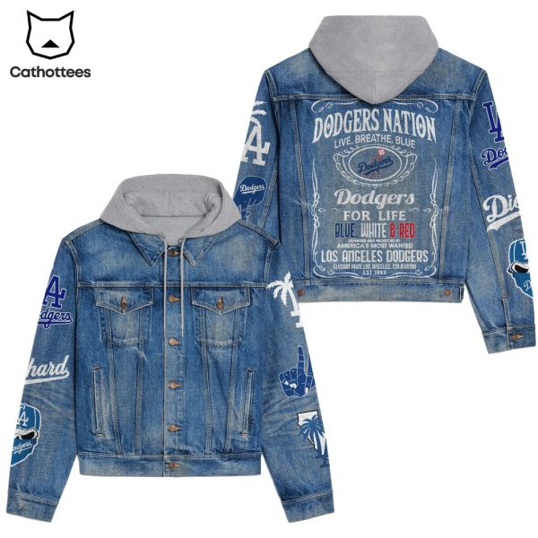 Los Angeles Dodgers Nation Live Breathe Blue Hooded Denim Jacket