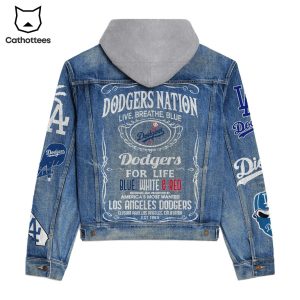 Los Angeles Dodgers Nation Live Breathe Blue Hooded Denim Jacket