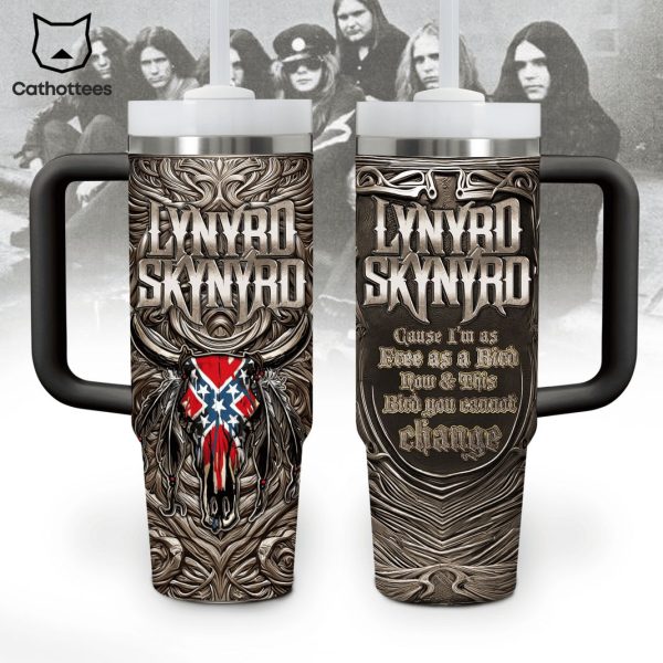 Lynyrd Skynyrd Free Bird Lyrics Tumbler With Handle And Straw