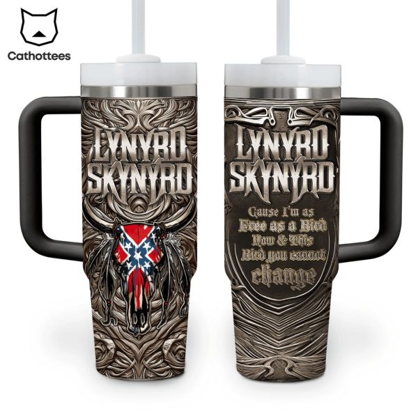 Lynyrd Skynyrd Free Bird Lyrics Tumbler With Handle And Straw