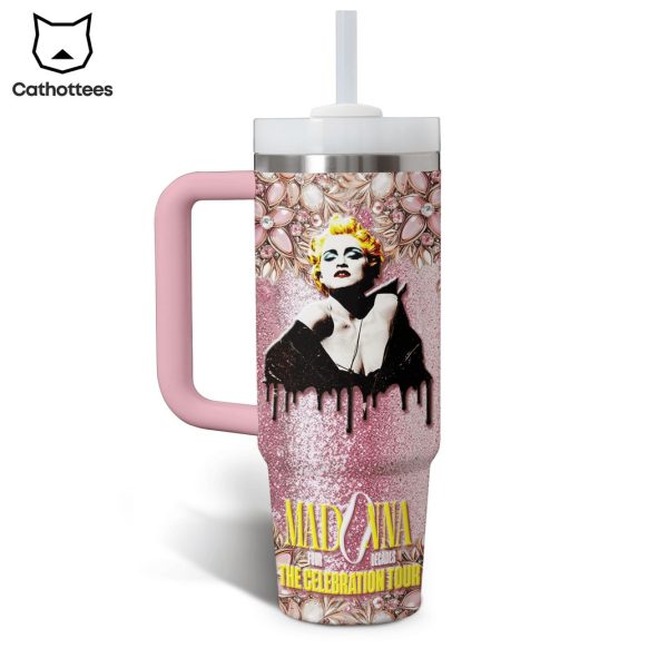 Madonna Four Decades The Celebration Tour Tumbler With Handle And Straw