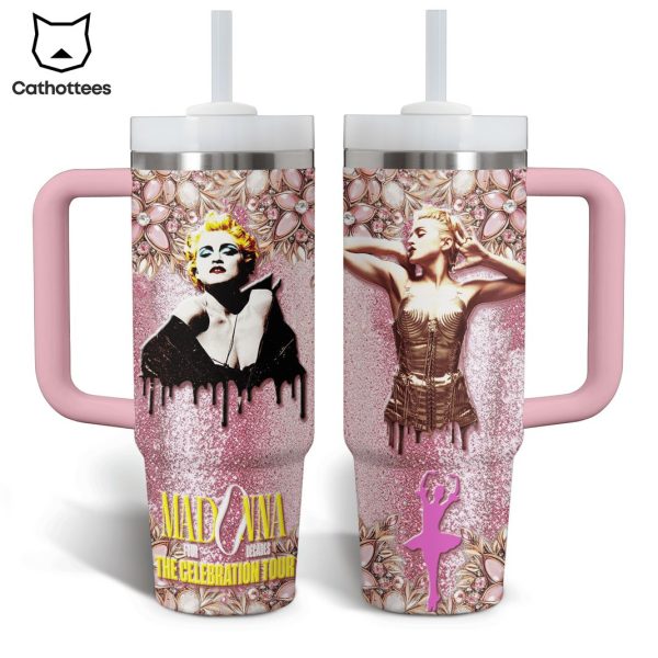 Madonna Four Decades The Celebration Tour Tumbler With Handle And Straw