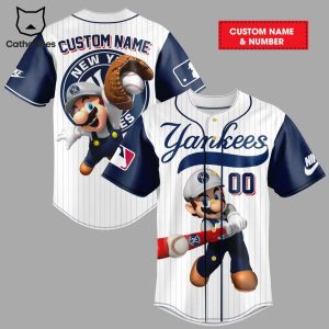 New York Yankees MLB Mario Custom Baseball Jersey