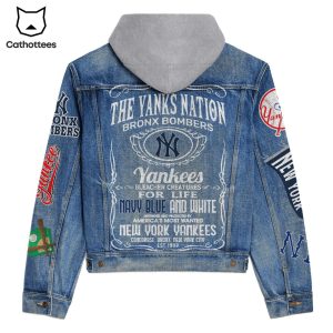 New York Yankees The Yanks Nation Bronx Bombers Design Hooded Denim Jacket