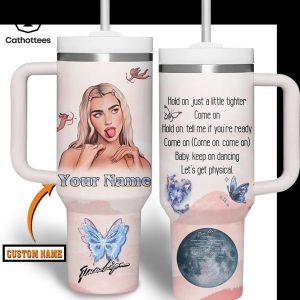 Personalized Dua Lipa Design Tumbler With Handle And Straw