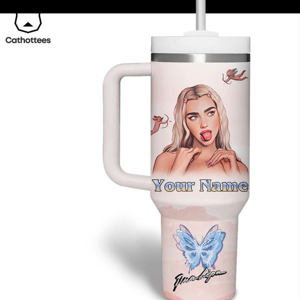 Personalized Dua Lipa Design Tumbler With Handle And Straw