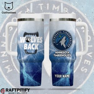 Personalized Minnesota TimberWolves Tumbler With Handle And Straw