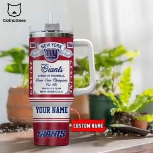 Personalized New York Giants Sport Fan Gift Tumbler With Handle And Straw