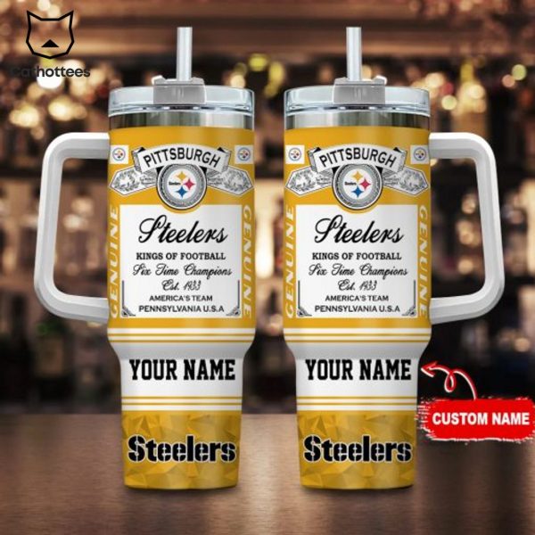 Personalized Pittsburgh Steelers Sport Fan Gift Tumbler With Handle And Straw