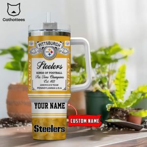 Personalized Pittsburgh Steelers Sport Fan Gift Tumbler With Handle And Straw