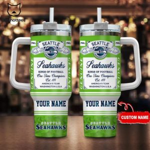 Personalized Seattle Seahawks Sport Fan Gift Tumbler With Handle And Straw