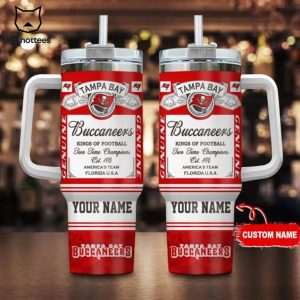 Personalized Tampa Bay Buccaneers Sport Fan Gift Tumbler With Handle And Straw