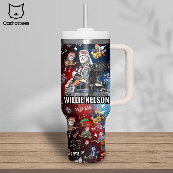 Personalized Willie Neson Tumbler With Handle And Straw