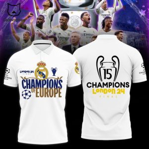 Real Madrid Champions Of Europe London 24 Final Polo Shirt