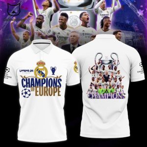 Real Madrid London 2024 Champions Of Europe Polo Shirt