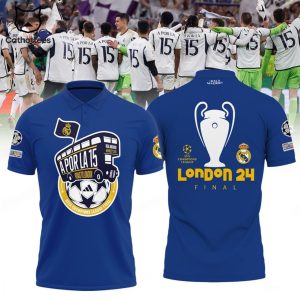 Real Madrid ULC Final 2024 Champions 15 Times Design Polo Shirt