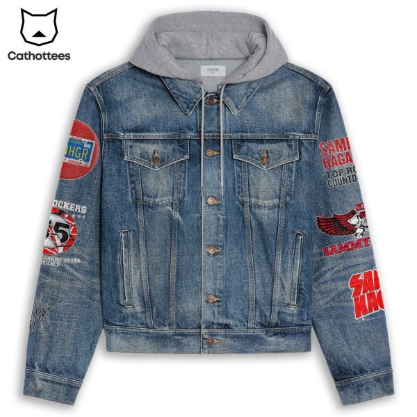 Red Rocker Sammy Hagar Hooded Denim Jacket