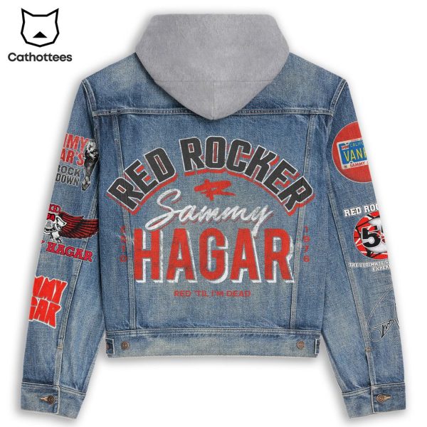 Red Rocker Sammy Hagar Hooded Denim Jacket