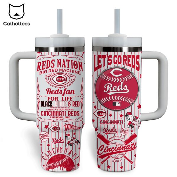 Reds Nation Big Red Machine Cincinnati Reds Tumbler With Handle And Straw