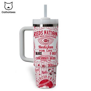 Reds Nation Big Red Machine Cincinnati Reds Tumbler With Handle And Straw
