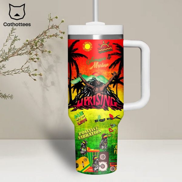 Summer Of Marley – Bob Marley Tumbler With Handle And Straw