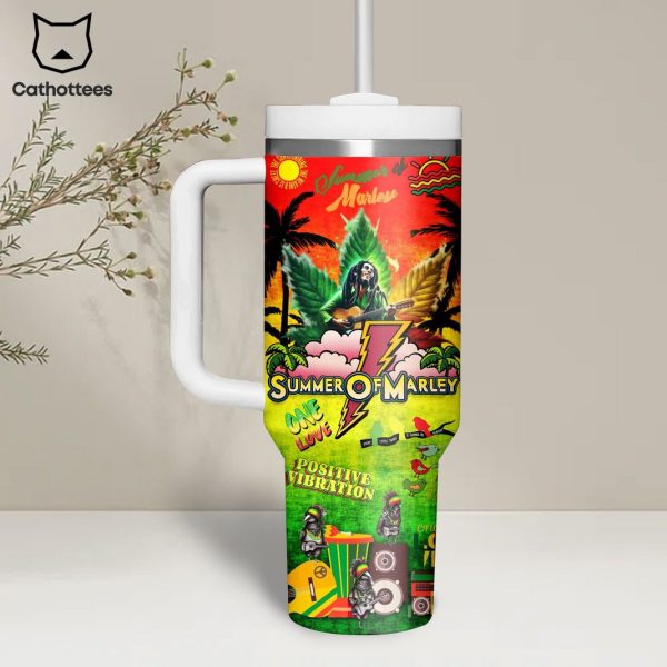 Summer Of Marley – Bob Marley Tumbler With Handle And Straw