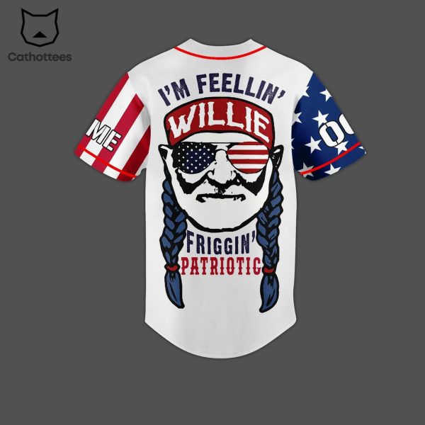 Willie Nelson Im Feellin Willie Friggin Patriotic Baseball Jersey