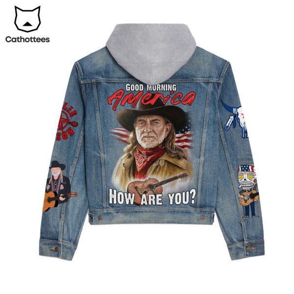 Willie Neson Good Morning America How Are You Design Hooded Denim Jacket