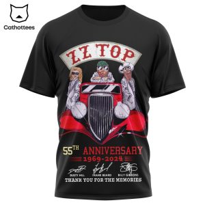ZZ Top 55th Anniversary 1969-2024 Signature Thank You For The Memories 3D T-Shirt