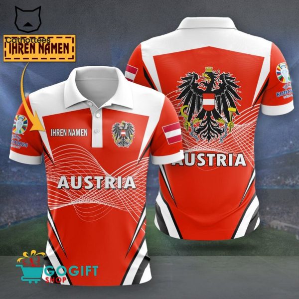 Personalized EURO 2024 Austria Polo Shirt