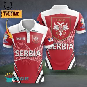 Personalized EURO 2024 Serbia Polo Shirt