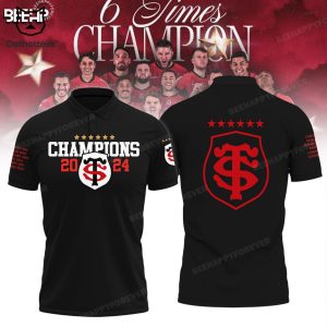 Stade Toulousain Champions Ccup 2024 Polo Shirt – Black