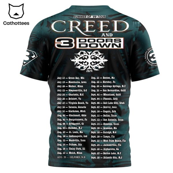 Very Special Guest 3 Doors Down – Summer Of 99 Tour Creed And 3 Doors Down 3D T-Shirt