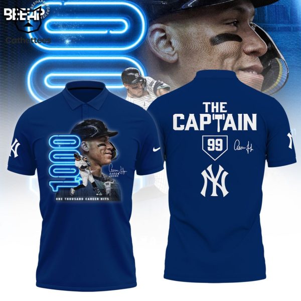 Aaron Judge 1000 Career Hits Signature Polo Shirt – Blue